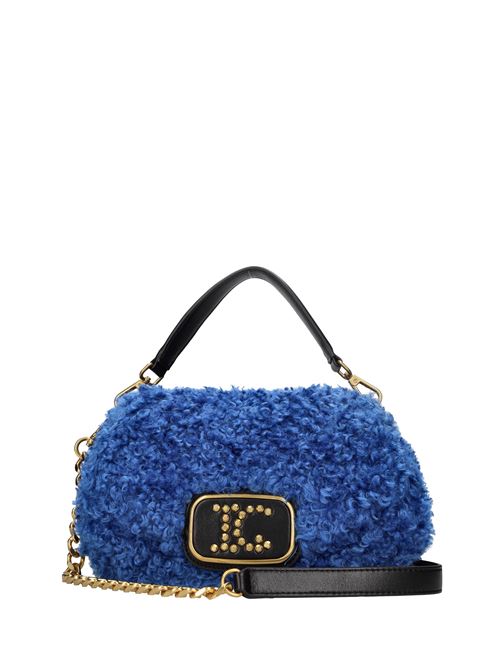 Faux fur bag LA CARRIE | TEDDY MED.HAND BAGAZZURRO-NERO